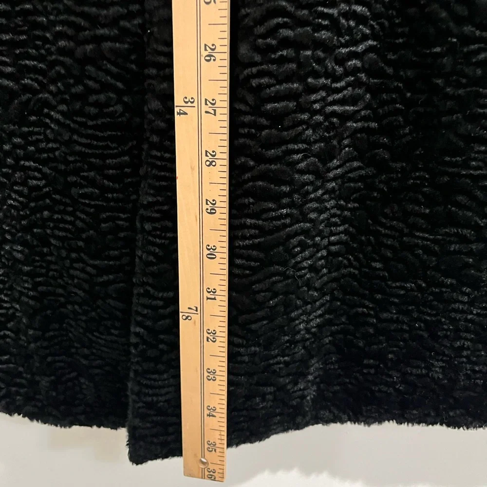 Calvin Klein Black Reversible Faux Fur Swing‎ Coat Sz. L